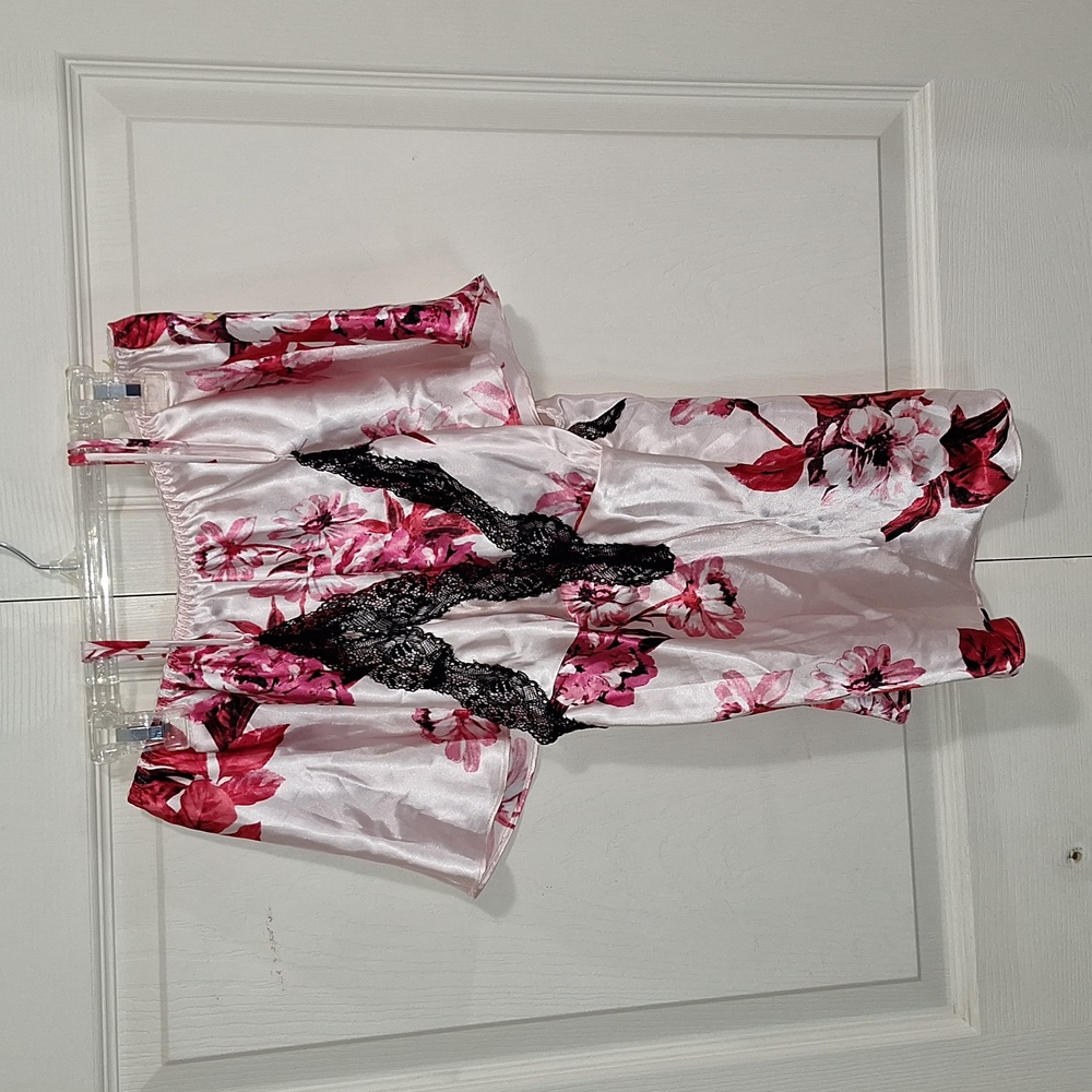 Lilac & London 2-piece lingerie pajama set - S floral pink